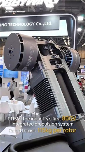 HOBBYWING P115M 800V Drone Propulsion Displaying at DSK 2026