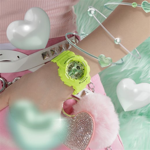 CASIO卡西歐 BABY-G BA-110YK-3A Y2K齒輪時針雙顯錶 綠 43.4 mm | BABY-G | Yahoo購物中心