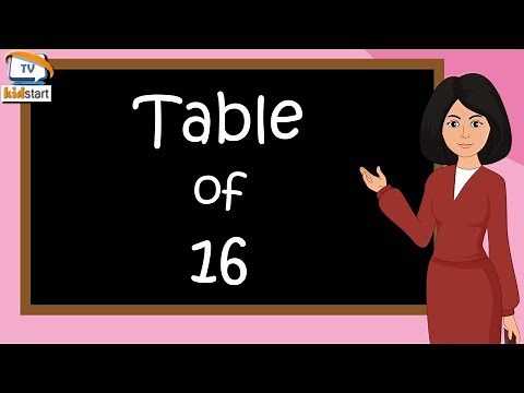 Table of 16 | Rhythmic Table of Sixteen | Learn Multiplication Table of 16 x 1 = 16 | kidstartv