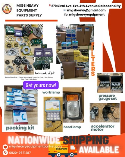 18 reactions · 136 shares | K5V parts ✔️ Filters ✔️ Packing set ✔️ Head lamps ✔️ Pressure gauge ✔️ Kompletong pyesa for your machine — sold and shipped!  Order yours now!  #HydraulicParts #K5V #ExcavatorParts #Sold #MachinePartsPH | MIG'S Heavy Equipment Parts Supply | Facebook