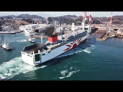 【日本初】LNG燃料フェリー「さんふらわあ くれない」 命名・進水式 -Japan's 1st LNG-fueled Ferry Sunflower Kurenai