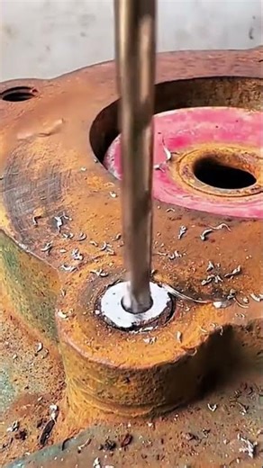 Drilling Rusted Metal with Precision and Strength ⚙️🛠️