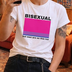 Bisexual but Men Are on Thin Ice Shirt Funny Bi Pride Tee Sapphic Humor Tshirt Queer Meme Shirt LGBTQ Pride Gift Y2k Gay Tee Girlfriend Gift - Etsy