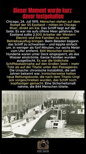 Chicago 1915 – Das Schiff, das am Kai kenterte #Katastrophe #Eastland