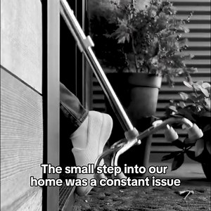This new welcome mat is changing lives. 1. Slip-resistant material. 2. Use with electric mobility devices. 3. Heavy rubber finish is quiet. 4. Gives a clean, modern look to any front door. Buy it online here - https://ezaccess.com/collections/threshold-ramps/products/transitions-angled-entry-mat-home | EZ-ACCESS