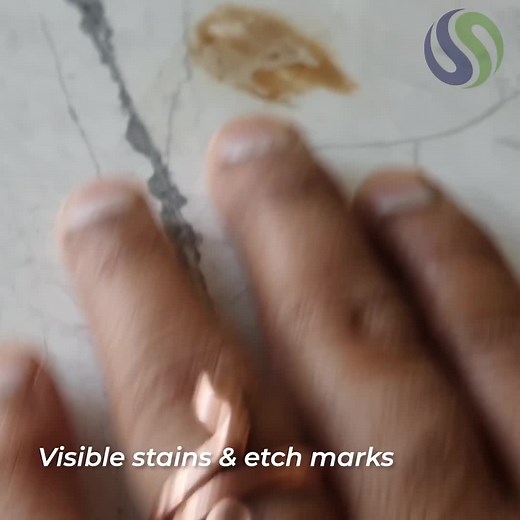 Fantastic result of Marble kitchen bench stain removal and restoration #marble #stonedoctor #cleanandseal #naturalstone