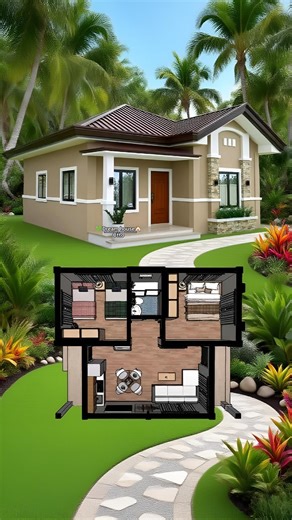 🌿A cozy 2-bedroom layout designed for comfort and simplicity — perfect for small families or peaceful living.💚 For inspiration ideas only. #DreamHouse #SmallHome #2Bedrooms #FloorPlan🌿 🏡ℂ𝕣𝕖𝕕𝕚𝕥 𝕥𝕠 ℝ𝕚𝕘𝕙𝕥𝕗𝕦𝕝 𝕆𝕨𝕟𝕖𝕣💚. | Dream House