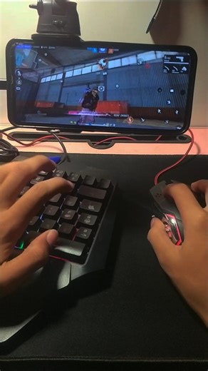 mouse keyboard with using mobile setup#ff #gaming #games