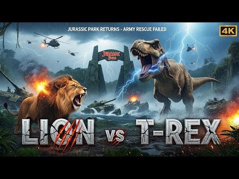 Army Couldn’t Stop Him 😱 | Jurassic Park Returns | Lion vs T-Rex Epic Showdown