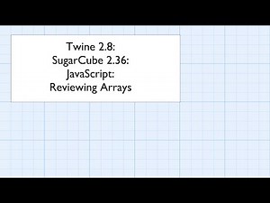 Twine 2.8: SugarCube 2.36: JavaScript: Reviewing Arrays