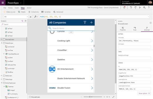 Nerdy Article: Creating a PowerApp mobile app to browse hierarchically structured data