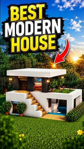 Minecraft Best Modern House Tutorial! 🏠 Easy Survival Build #minecraft