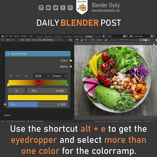 Eyedropper for the Color Ramp in Blender