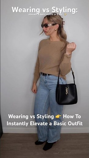 Wearing vs Styling 👉 How To Instantly Elevate a Basic Outfit #wearingvsstyling
