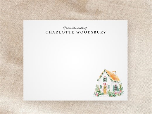 Custom Home for Christmas Note Cards | Personalized Stationery | Festive Holiday | Watercolor | Whimsical | Minimalist | Envelopes - Etsy Canada