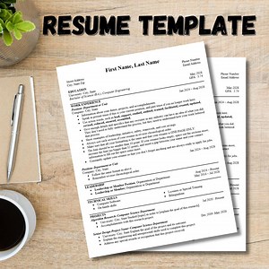 Resume Template Simple Engineering, Business, Law, Medical, Teacher, Art - Etsy UK