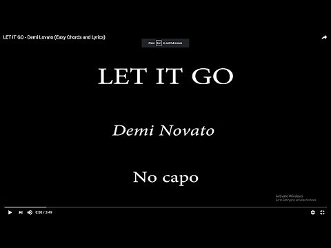 LET IT GO - Demi Lovato (Easy Chords and Lyrics)