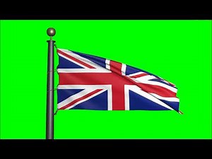 United Kingdom flag - Green Screen Motion background 4K UHD 60fps Flag footage
