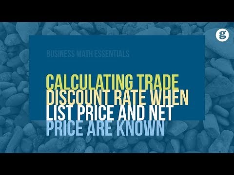 Calculating Trade Discount Rate when List Price and Net Price are Known