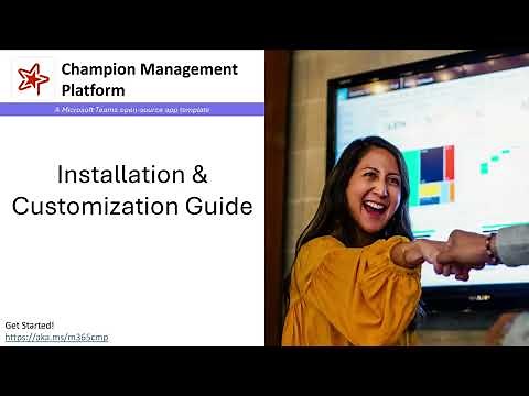 Champion Management Platform - Installation and Customization of the App Template