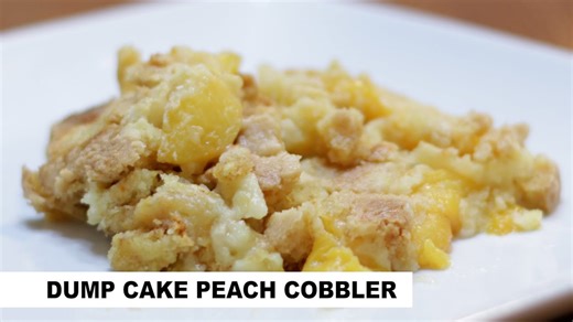 Easy dump cake peach cobbler recipe | 3 ingredients