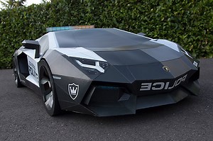 life-size lamborghini aventador is crafted entirely out of paper