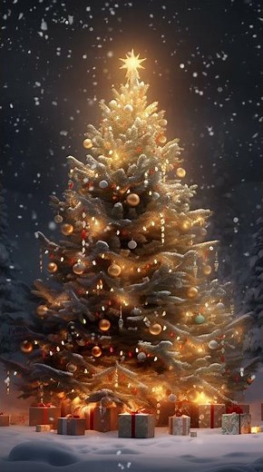 Christmas Tree Falling Snow 🎄 Live Wallpaper