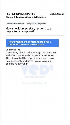 Secretarial Practice How to Handle Depositor Complaints