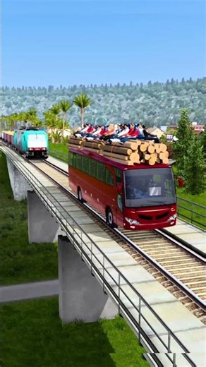 ETS2 Train Vs Bus | Bus On The Railway | Euro Truck Simulator 2 Gameplay | #shorts