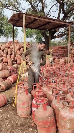 Gas cylinder recycle process #vigyanrecharge #automobile #gascylender