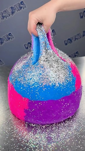 DOPE SLIMES on Instagram: "what would u name this slime?✨ — supernova💫 one of our first neon cloud slimes & it’s still a stunner😍 super bright pink, blue + purple to mix w/ holographic glitter & a star charm + sprinkles to mix in! the texture is so drizzly and soft too, scented grape! 🍇 — our next restock is this APRIL FOOLS 4/1 at 3pm MST!✨ new easter slimes and a surprise is cominggg — #cloudglobe #slime #neon #holographic #glitter #star #satisfying #asmr"