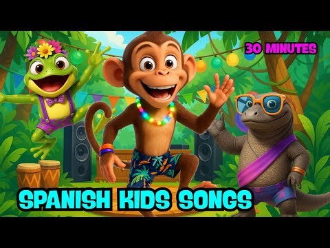30 Minutes of Spanish Kids Songs 🐵🐮🐬 Animals, Jungle, Farm & Ocean | Fun & Educational Music
