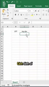 Cách đánh stt tự động trong excel #excel #exceltips #stt | Chuyên trang hỗ trợ PMKT