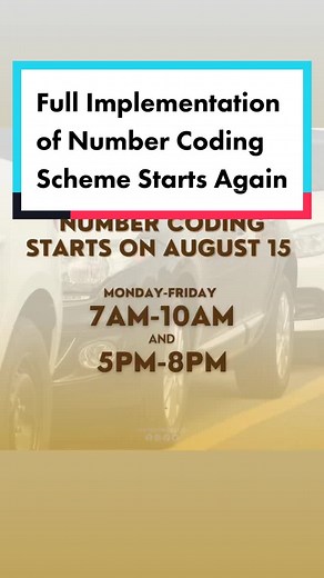 Reintroduction of the Number Coding Scheme in Metro Manila