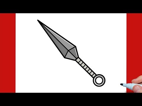 How to draw a KUNAI KNIFE easy / Drawing Kunai Naruto / Kunai Ninja step by step