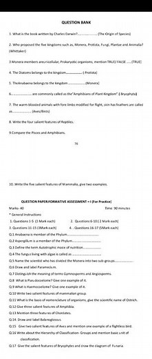 Class 9 | Science Chapter 7 Diversity In Living Organisms | Important Questions #science #chemistry