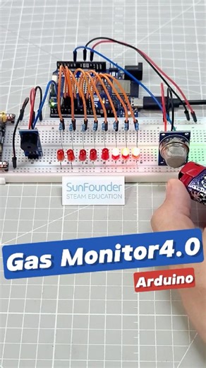 🎯 How to Make a Gas Detector with Arduino + LED Bar #arduino #arduinoproject
