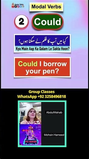 Modal Verb Daily use sentences | Could.