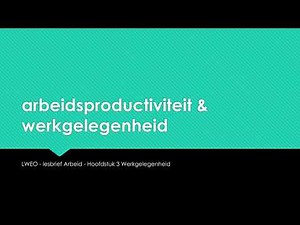 Les 12 - Arbeidsproductiviteit - lesbrief Arbeid - LWEO - VWO 5 - economie