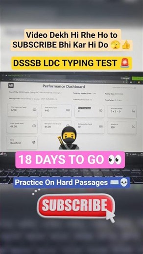 DAY 1🫡 DSSSB DASS GRADE-4 S2S TYPING TEST🚨 #dsssbdassgrade4SkillTest #dsssbjuniorassistant #dsssbldc