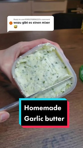 Reply to @user9385276896223 ive read all ur comments & applied them in 1 video. DANKE 🥰 #homemadebutter #diybutter #garlicbutter #butter #hacks