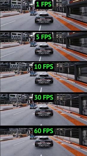 1 FPS vs 5 FPS vs 10 FPS vs 30 FPS vs 60 FPS #gaming #fps #comparison #testing #shorts