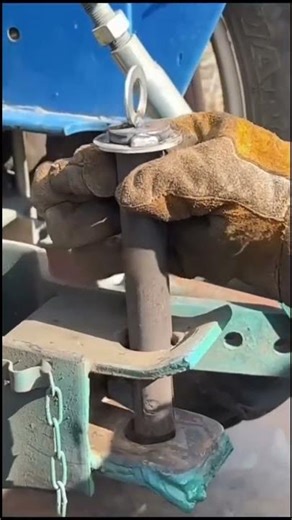 Agricultural machinery tow bar lock pin installation process