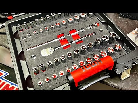 NEW - ICON 3/8 in. Drive SAE and Metric Modular General Service Socket Set W/Case, 54-Piece - #70469