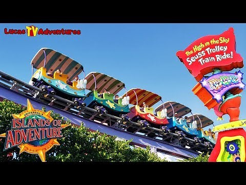 Riding the Dr. Seuss High in the Sky Trolley Train Ride at Islands of Adventure