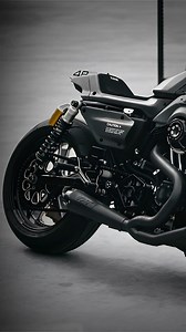 Heavily modified Harley-Davidson Sportster Forty-Eight, customized into a modern café racer inspired by the Lamborghini Murciélago SV. #HarleyDavidson #Sportster48 #SportsterFortyEight #HarleySportster #FortyEight #HarleyLife #HarleyNation | Modified Moto
