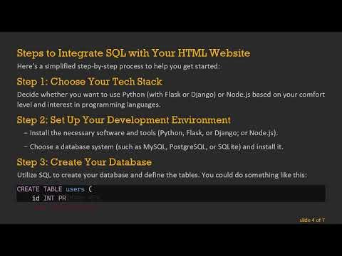 Using SQL to Create a Database for Your HTML Website