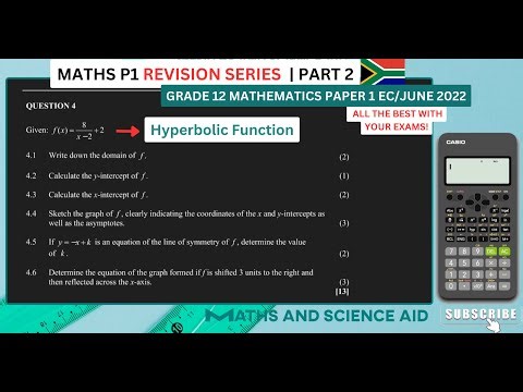 Mathematics P1 Revision Part 2 | Question 4 (Hyperbolic Function) | EC JUNE 2022