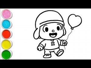 How to draw easy cute pocoyo drawing | painting & colouring for kids | draw step by step-child art