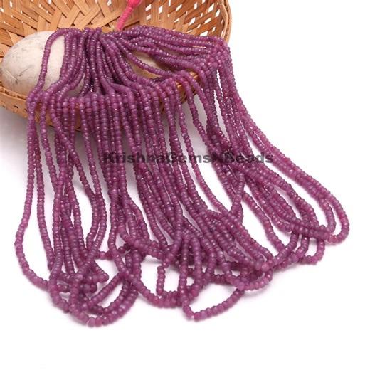 Faceted Star Ruby Rondelle Beads: Natural Gemstone, 16 Inch Strand - Etsy